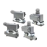 HDC-HE-016 Rectangular Heavy Duty Connector 16 Pins Industrial Waterproof Socket with Protective Cover 500V 16A(High Base top line)