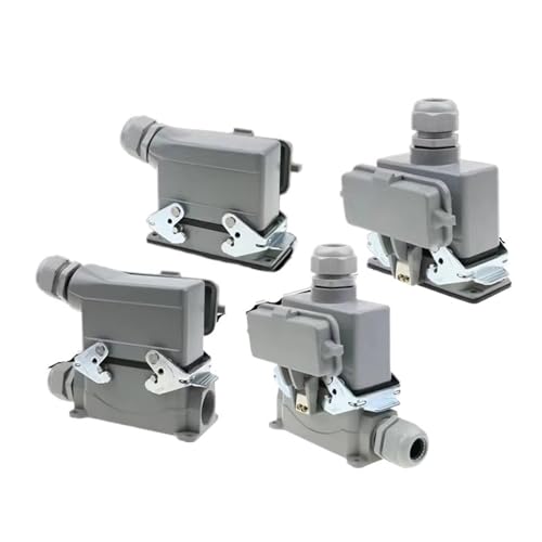 HDC-HE-016 Rectangular Heavy Duty Connector 16 Pins Industrial Waterproof Socket with Protective Cover 500V 16A(High Base top line)