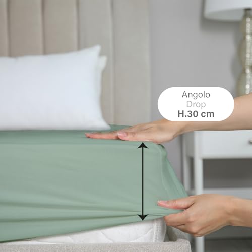 Hermet Set Lenzuolo Matrimoniale In Tinta Unita, 4 Pezzi, Lenzuolo Con Angoli, Lenzuolo Piano, 2 Federe 50X80, Angolo 30 Cm, Morbida Microfibra, Certificato Oekotex, No Stiro - 3