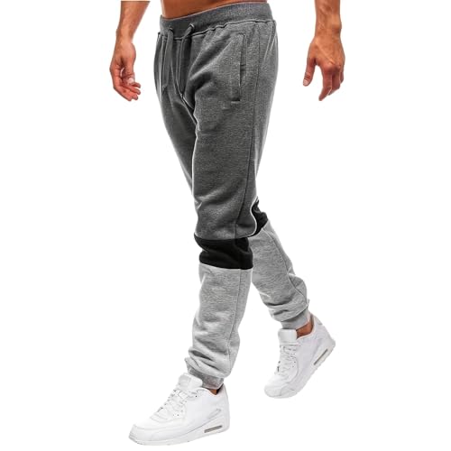 Pantalones Casual Chic de Color Contraste para Hombre con Leggings de Deportes Hombre Medias de Chándal Cómodo Joggers de Entrenamiento, gris oscuro, XL