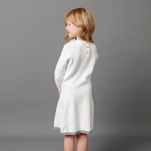 Hope & Henry Girls' Long Sleeve Sweater Dress with Ribbed Skirt4