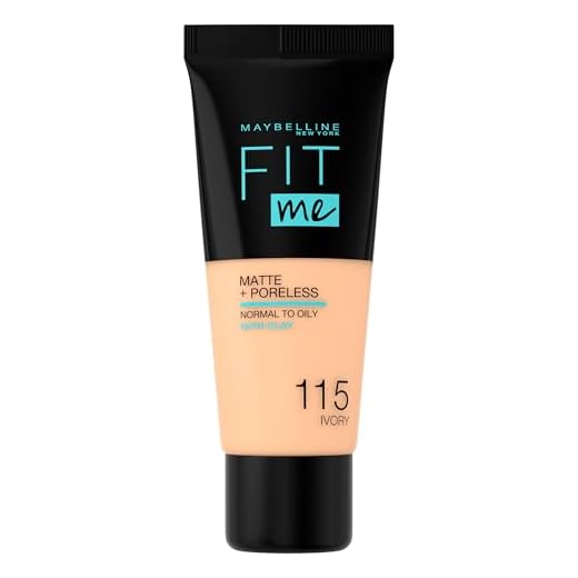 Maybelline New-York - Fond de Teint Fluide Fit Me Matte & Poreless - Peaux normales à grasses - teinte : 115 Ivoire - 30 ml