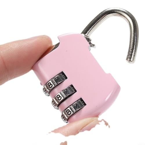 Sileduove Mini cadenas à combinaison numérique pour bagages, casier de gym et sac à dos, cadenas étanche à 3 chiffres en alliage de zinc avec code réglable (argenté) – vue 3