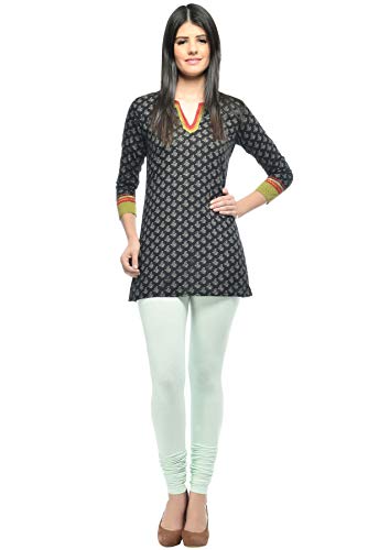 Image of Frenchtrendz Women's Cotton Spandex Stretchable Mid Rise Slim Fit Churidar Leggings Pull On
