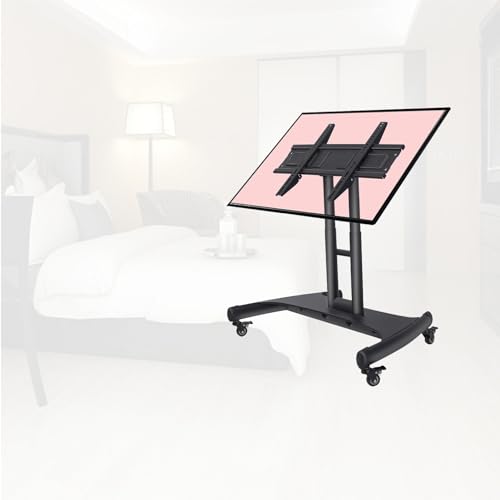 Soporte móvil para TV con ruedas, altura ajustable 32-75 pulg miniatura 1