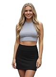 L S U Black Mini Pencil Skirts for Women High & Elasticated Waist Bodycon Plain Skirt – Stretchy, Slim-Fit & Versatile for Work or Casual Wear (Black M-L)