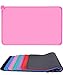 Taglory Tappetini Sottociotola per Cani e Gatti, Tappetino Silicone Antiscivolo per Cane sotto Ciotola con Bordo Rialzat, Impermeabile, 47x30cm Rosa