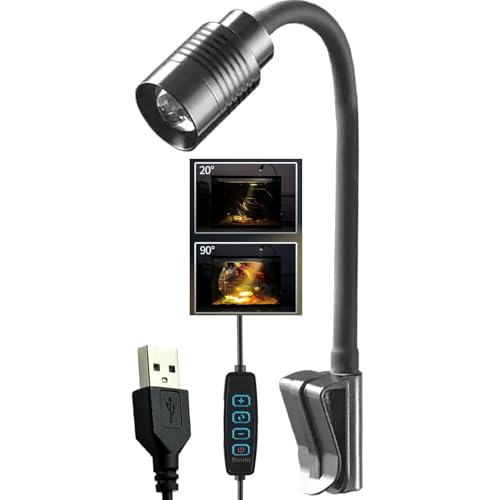 3W Aquarium-Aufstecklampen (Klemmglas 8mm), einstellbarer Fokus-Farbwechsel, dreifarbiges variables Licht, 360° flexibler Aquarium-Beleuchtungswinkel, 3 Beleuchtungsmodi für Wohnzimmer, Hote (1)
