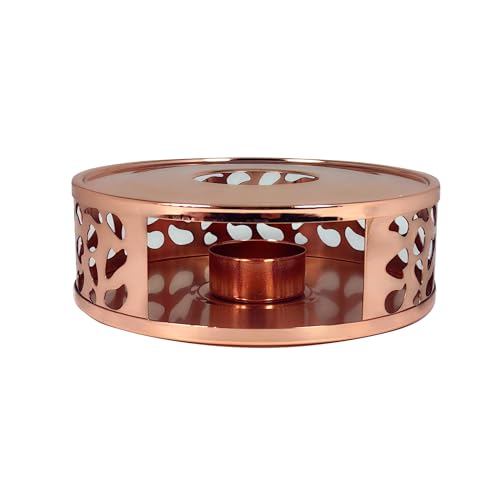 Teapot Candle Warmer, Tea Light Heater, Teapot Heating Base with Candle Holder (D-Champagne Gold)