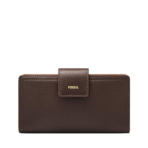 Image of Fossil Women's Logan Leather Wallet RFID Blocking Tab Clutch