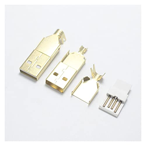 Connecteur USB-A mâle plaqué or pour soudage DIY haute fidélité x5