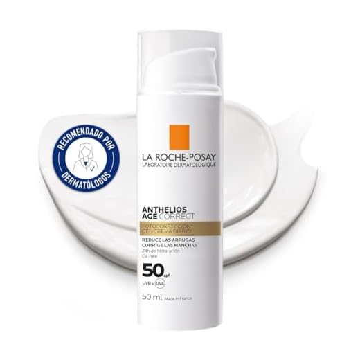 La Roche Posay Gel-Crema Protector Antiedad, Fotocorrector de Uso Diario con SPF50, Corrige Arrugas y Manchas, Mejora la Elasticidad, Fórmula con Cellox-B3 Tech, Anthelios, 50 ml