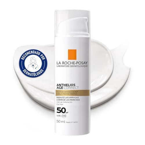 La Roche Posay - Gel-Crema Protector Antiedad, Fotocorrector de Uso Diario con SPF50, Corrige Arrugas y Manchas, Mejora la Elasticidad, Fórmula con Cellox-B3 Tech, Anthelios Age Correct, 50 ml