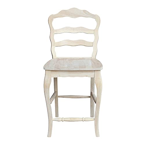 International Concepts Unfinished Versailles Counter Height Stool, 24-Inch, Brown #TOP2