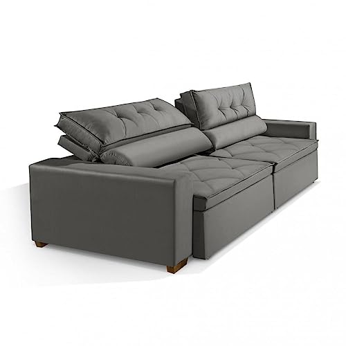 Sofá Prime 3 lugares, Retrátil, Reclinável, 2,05m com Molas Espresso Móveis Grafite