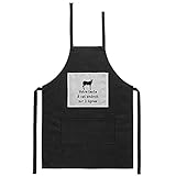 Mygoodprice Schwarze Schürze für die Küche, Grill, Piktogramm, Katalanische Esel, mit personalisierbarem Text
