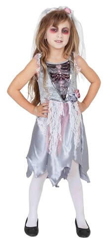 Rubies Disfraz Novia Cadáver para niñas, Vestido con detalles y diadema con velo, Licencia Oficial para Halloween, Fiestas, Cosplay, Carnaval