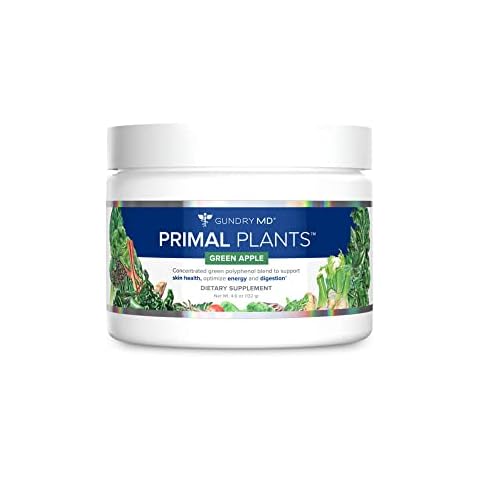 Gundry MD® Primal Plants MTHF Greens Powder Superfood Supplement to Support Skin Health, Optimize Energy and Digestion, 1 Full Serving of Vegetables - Green Apple Flavor (30 Servings) (New Formula) Cover