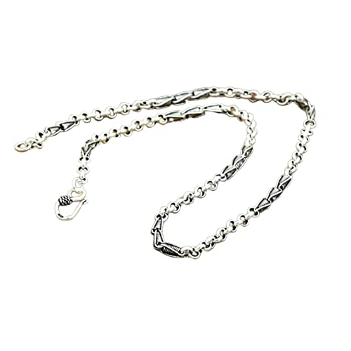 Collier Hip-Hop Homme KnSam à double chaînes différentes en argent pour un style urbain affirmé