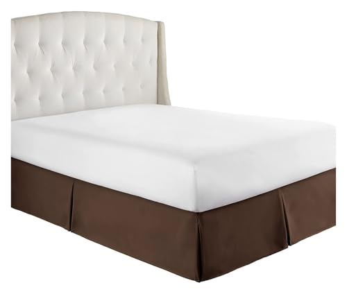 ZRHWSPD Falda de Cama Cómoda Falda de Cama Plisada Suave y a Medida con Tela Resistente a Las Arrugas y a la decoloración - Ropa de Cama de 15 Pulgadas de Alto (sin Plataforma)(Brown,160x190 x 35 cm)