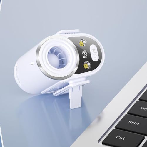 Ventilador de clip de cintura orientable con batería de 6000 mAh y luz integrada 4