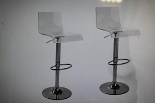 2 x Acrylic Hydraulic Lift Adjustable Counter Bar Stool Dining Chair Clear -Pack of 2 (2012)