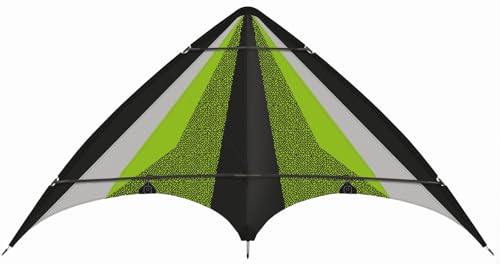 Günther Flugspiele 1077 - Sportlenkdrachen Neon Loop, Circa 160 x 80 cm, Drachen aus robustem Ripstop-Polyester, für Kinder ab 10 Jahren, inklusive hochwertigen Schnüren auf Lenkrollen