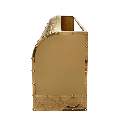 Barrel Shaped Brass Range Hood Wall Mount 60'' W, 36'' H, 21'' D, CT Copper Tailor Custom Handmade Metal Kitchen Vent Hood, With 4-Speed Exhaust Fan & LED Light,BSRH-3