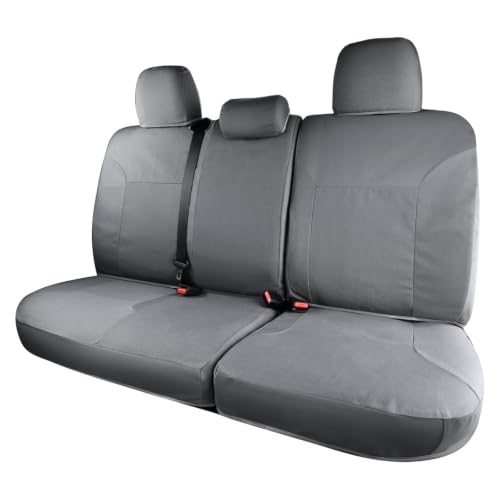 Coverado Seat Covers Custom Fit for Tacoma Double Cab/Crew Cab SR/SR5/TRD Sport/TRD Off-Road/Limited Seat Cushion Protectors 2005-2015 Canvas (Rear, Gray)