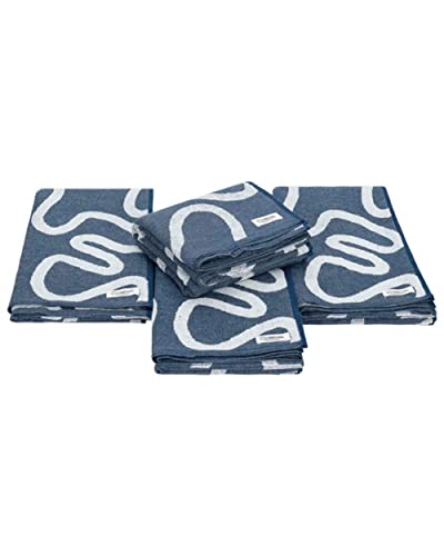 Sand Cloud Turkish Bath Towels -100% Certified Organic Turkish Cotton Yarn - Lightweight - Large Size - Dry Faster And Cleaner - Set Of 4 - Dahlia Xl Bundle Navy #TOP7