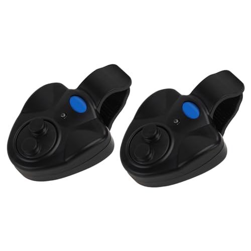 VICASKY 2Pcs LED Fish Bite Alarm Portable Electronic Sound Alert for Fishing Rod Black Sensitive Alert for Night Fishing Easy Installation for Anglers