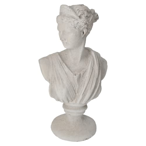 Keyhomestore- Decorazione a Forma di Busto Donna, Realizzato in Gesso, Altezza cm 32, Ideale Come soprammobile da appoggio per mensole, mobili e tavoli.