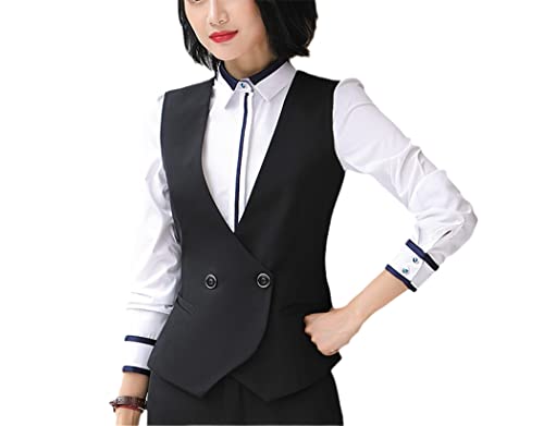 Chaleco de verano para mujer chaqueta de negocios casual negro 3XL