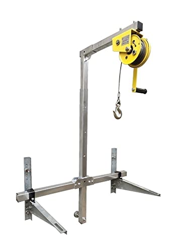 Lifting Crane Tool for Air Conditioner, Galvanized Outside Installation Conditioner Bracket Crane Lift Special Hanger Pulley MINGPING(Rope 15 Meter)
