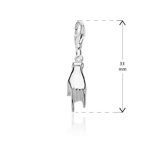 Charm Mano de Rock de Plata Accesorio para Conciertos 3