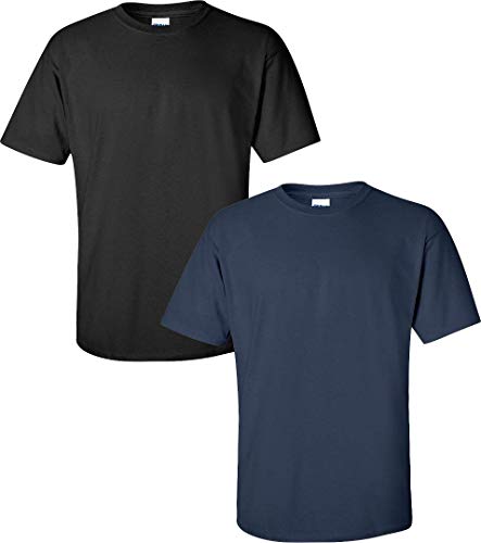T-shirt en coton noir de coupe classique Gildan G2000 taille M