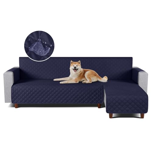 TAOCOCO 防水 カウチソファカバー フロアソファカバー コーナーソファカバー ソファーベッドカバー オットマンカバー コンパクト L字 肘付き 2人3人掛け 犬猫対策 毛髪不粘着 滑り止め 替えソファカバー 防塵 汚れ防止 傷防止 爪とぎ防止 おしゃれ ソファーカバー インテリア マルチカバー 四季適用 撥水加工 丸洗い可能 (ダークブルー色, 2+3人掛け)
