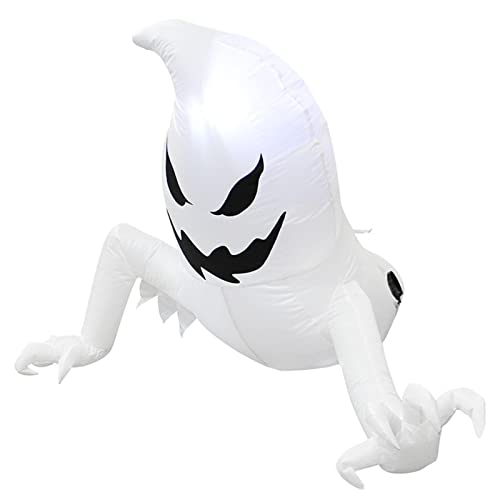 SMJY 10 Piezas Fantasma Inflable para Patio | Fantasma Horrible de Halloween con Luces LED incorporadas, decoración iluminada para Interiores y Exteriores, Fiesta en casa, decoración navideña par