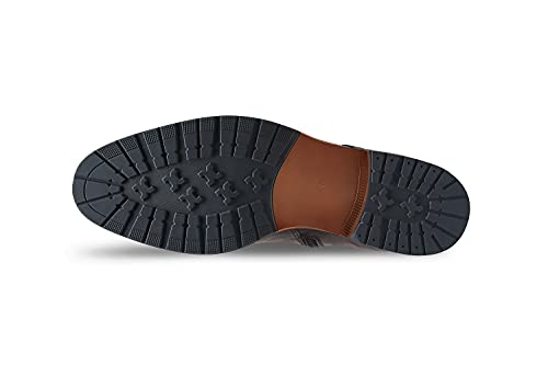 Image of Men's Leather Boots Lace-Up Brogue Cap Toe