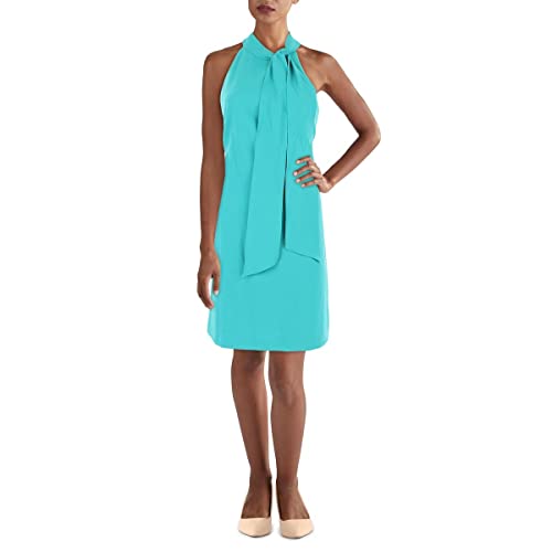 Image of Vince Camuto Women's Sleeveless Halter Tie Neck Shift Mini Dress
