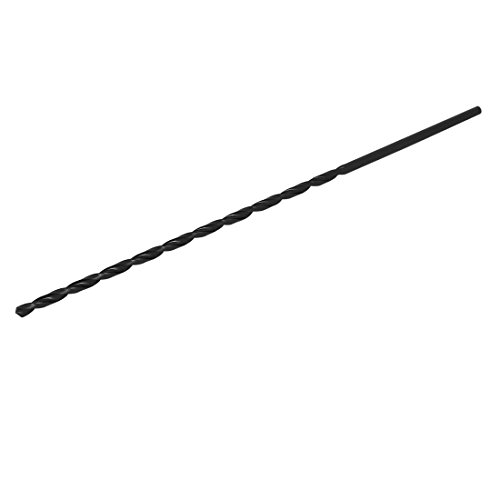 Aexit 4mmx300mm HSS Tool holder Double Flutes Straight drill hole Twist Drill Bit Drilling Tool Black Model:11as260qo150