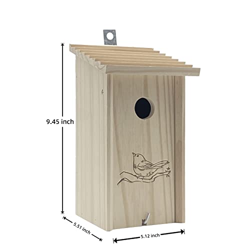 Posohan-Sup Cedar Birdhouse, Bluebird Houses For Outside, Front Opening, Outdoors For Clearance, 5.12"×5.51"×9.45" With 1 1/4Inch Hole #TOP4