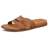 Birdies Sunbird Women’s Leather Sandal, Cushioned Footbed, Slip-On Stylish Slide, All-Day Wear