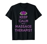 Keep Calm I Am A Massage Therapist Lotusblüte, violetter Text T-Shirt