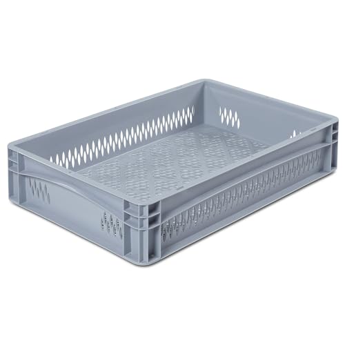 kaiserkraft FRANKEL Bac normes Europe | L x l 600 x 400 mm | fond et parois ajourés | hauteur 120 mm