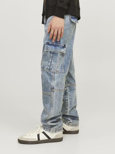 Jeans cargo para niños Jack & Jones en denim azul resistente 3