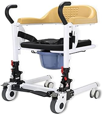 Manual Type Patient Lift Elderly Care Transport Wheelchair Wheelchair, Bathroom Chair with 180° Split Seat, Elderly Disabled Transport Chair (Color : Khaki, Size : One Size)