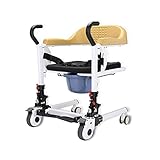 Manual Type Patient Lift Elderly Care Transport Wheelchair Wheelchair, Bathroom Chair with 180° Spli
