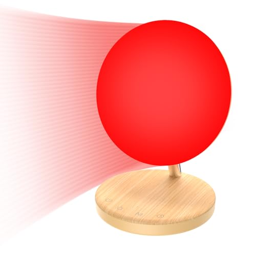 Light Therapy Lamp,Red Night Light with 5-Level Brightness & 4 Color Modes, 670nm Adjustable USB Red Light Night Light Lamp for Sleep,Stress Relief Relaxation