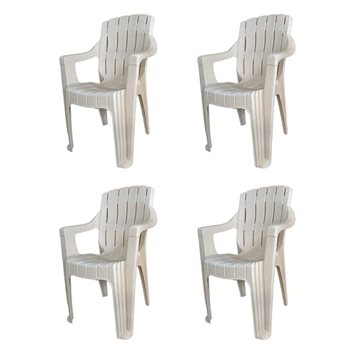 CELLO Hercules Chair Set of 4, White | Unbreakable, Durable & Strong |Blended PP Material, Easy to Clean |Plastic Chair for Living Room, Home & Office | 3 Years Warranty - Manufacturing Defects